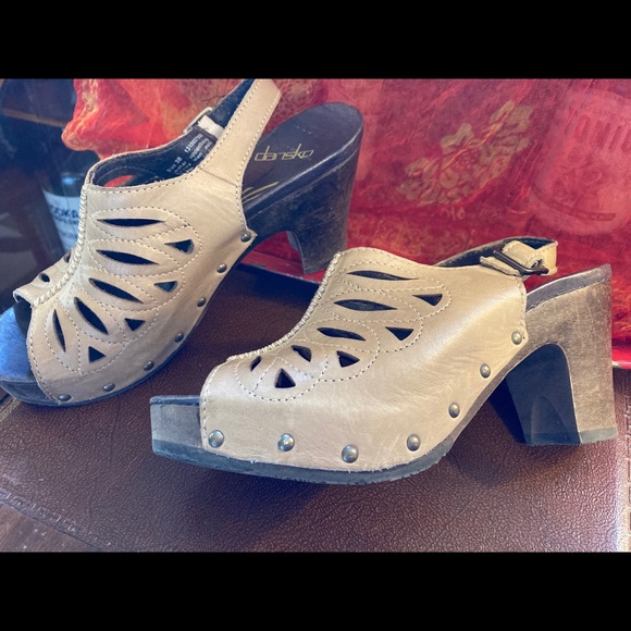 Dansko Rowena Tan Leather Slingback Sandals 38 - Picture 8 of 9